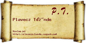Plavecz Tünde névjegykártya