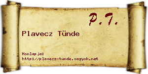 Plavecz Tünde névjegykártya