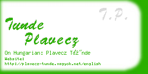tunde plavecz business card